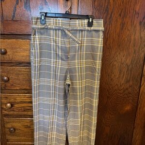 Ann Taylor Men's Plaid Pants - Black, White, Yellow